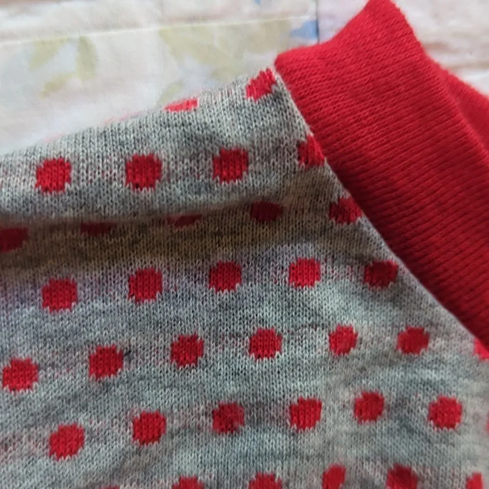 Vintage silver‎ unicorn red and gray polka dot dress size 16 youth